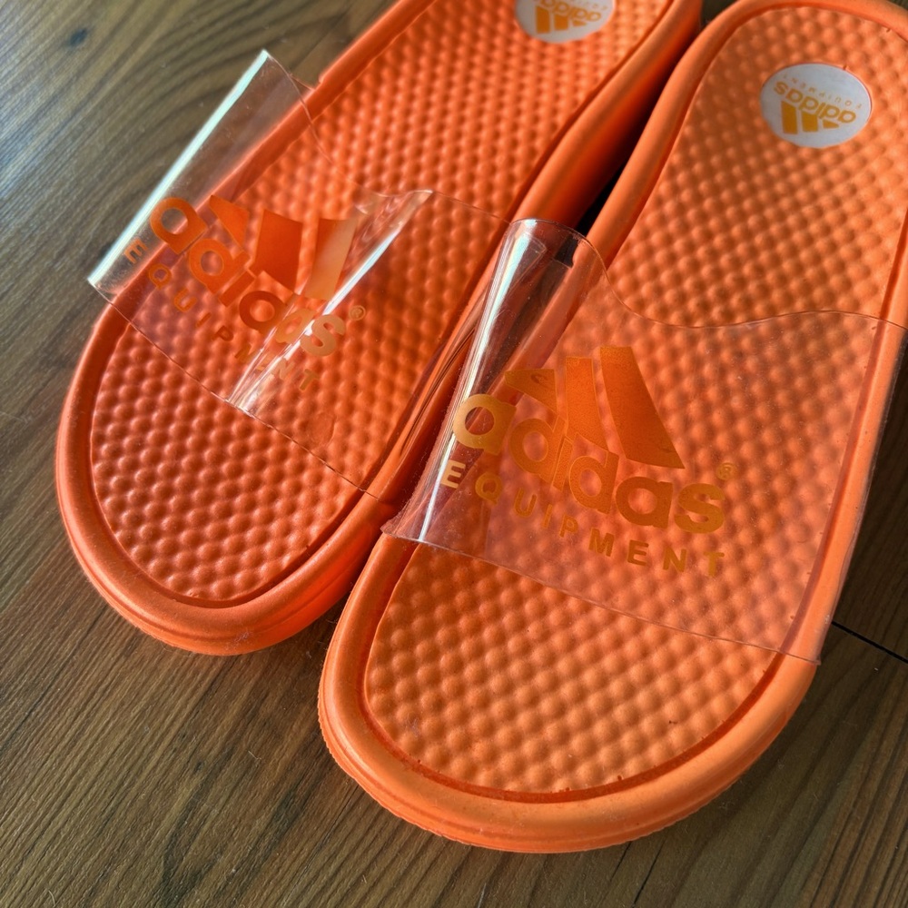 Adidas Vibrant Orange Slides